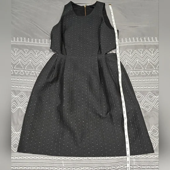 Madewell Nightfall Jacquard Cutout Black And Sparkle Dress Size 2 - Picture 2 of 9